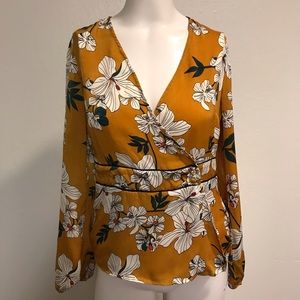 🌶 (3 for $25) Floral Mustard Blouse